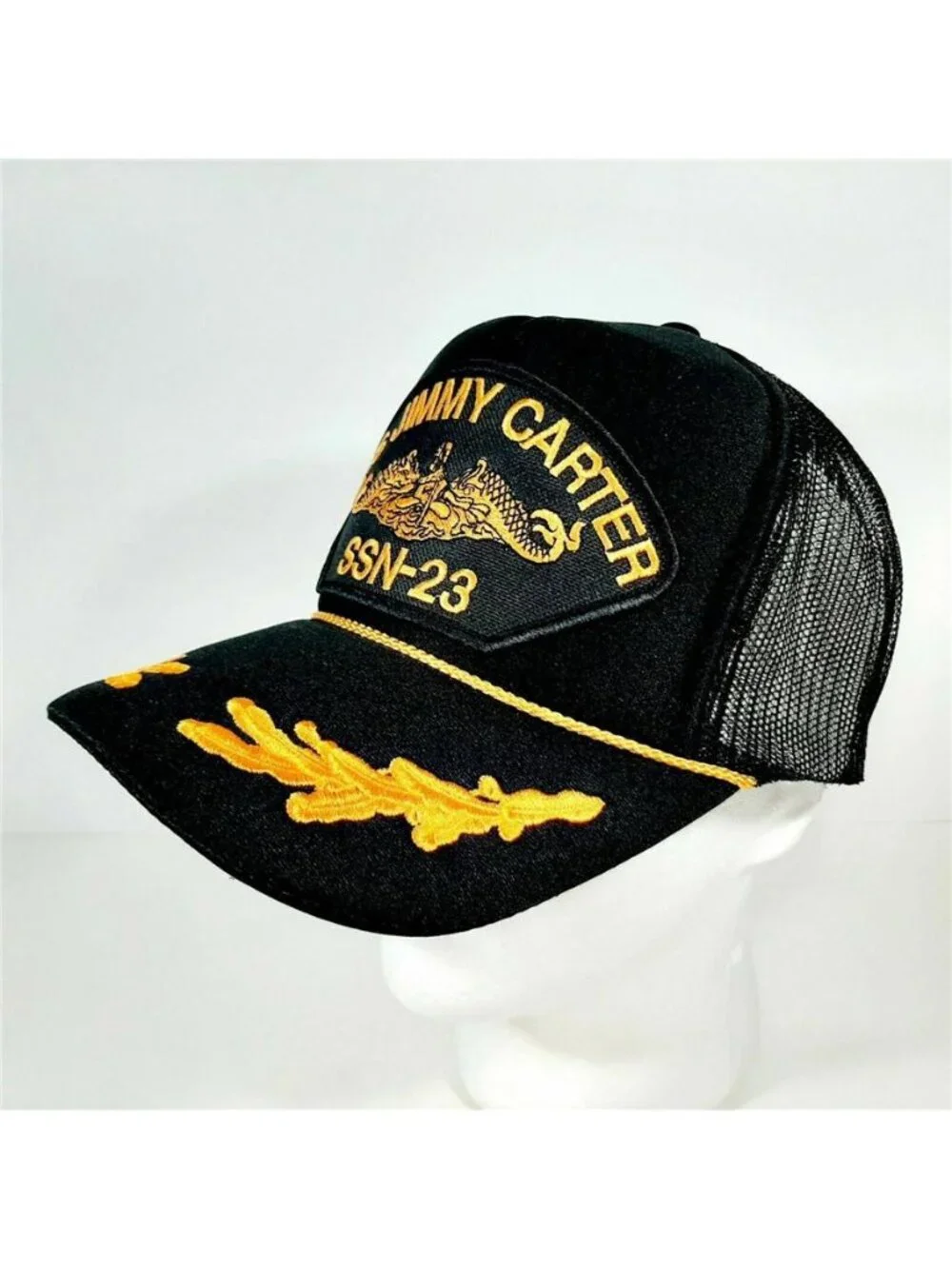 Retro USS Jimmy Carter SSN 23 Submarine Patch Trucker Hat Navy Officer Cap New
